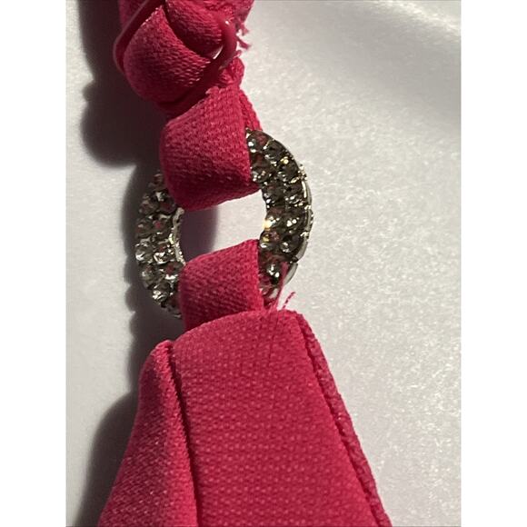 INC NEW Women’s Pink Fuchsia Tank Blouse Faux Wrap Rhinestone accent M Dressy - Picture 3 of 10